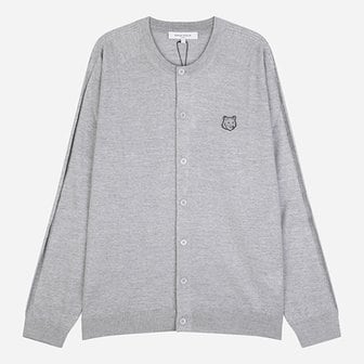 메종키츠네 [시흥점] 6S QM00500KT1181 H150 그레이 폭스 헤드 가디건 그레이 멜란지