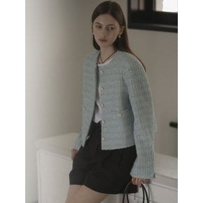 Single breasted nana tweed jacket_Sky blue