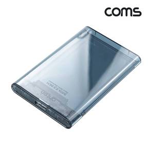 Coms USB Type B 외장하드 케이스 HDD SSD SATA blue 투명 2.5형 USB3.0 5Gb