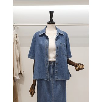 ZOOC [파주점] 쥬크 주크 포켓 반팔 데님 셔츠 V262PSC945