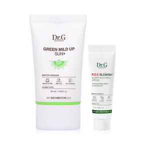 그린 마일드 업 선 플러스 50ml+레드 수딩 크림 10ml 소용량 수분크림 -R