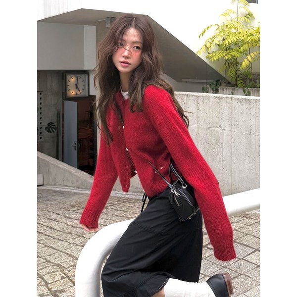 [단독][3차 REORDER] SWEET  MOHAIR CARDIGAN [RED]