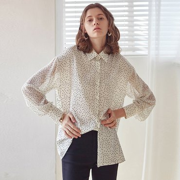 얀13 DOT SLEEVE BLOUSE_IVORY