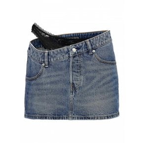 여성 미니 Dip 사이드 레이스 Undie 스커트 4DC1255614473 Blue /8