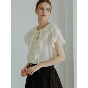 프릴 블라우스 아이보리 FRILL BLOUSE IVORY