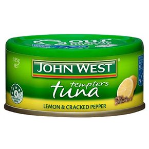 존웨스트 레몬 크랙 페퍼 참치 통조림 John West Tuna Tempters 185g 4개