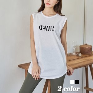 진마니아 데님진마니아 하프 라운드 나시 민소매 빅사이즈 박스티 루즈핏 레이어드 티셔츠