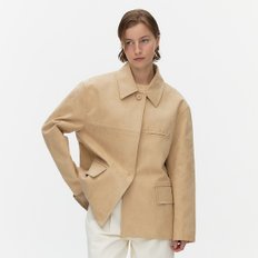 Single Suede Jacket_LIGHT BEIGE