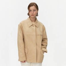 Single Suede Jacket_LIGHT BEIGE