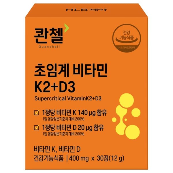 콴첼 초임계 비타민K2+D3 30정, 1개