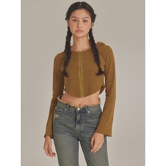 탑걸 HOOK CLOSURE CORDUROY HOODIE_T423OT803