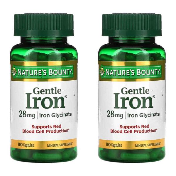 미국직구 Nature`s Bounty 네이처스바운티 젠틀 아이언 철분제 28mg 90정 2개 Gentle Iron
