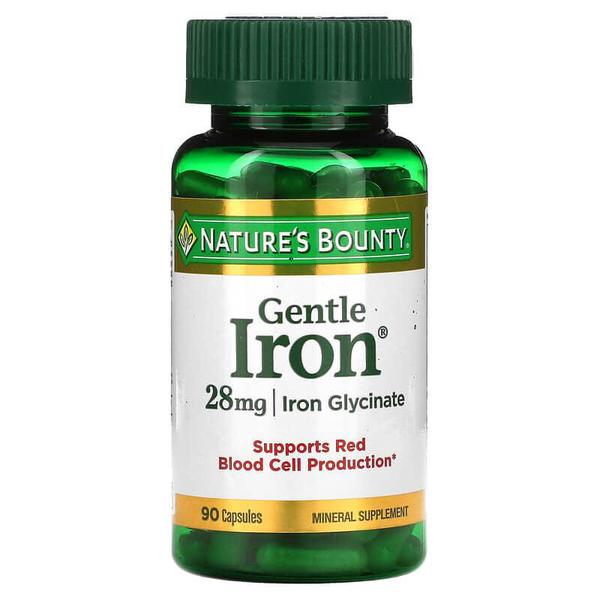 미국직구 Nature`s Bounty 네이처스바운티 젠틀 아이언 철분제 28mg 90정 2개 Gentle Iron