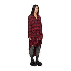 알써틴 레드 타이 미디 드레스 R13WR182-R289B Red/Black Plaid