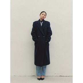 CLASSIC WOOL BLEND DOUBLE LONG COAT DARK BLUE MBDFCT002DB