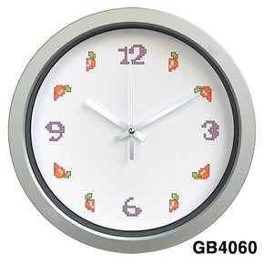 GB4060g 고급 무소음 캐릭터 실버 벽시계