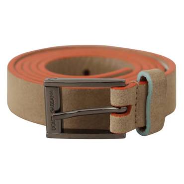 이스퀘어 4841506 Dolce  Gabbana Elegant Suede Belt with Logo Womens Buckle