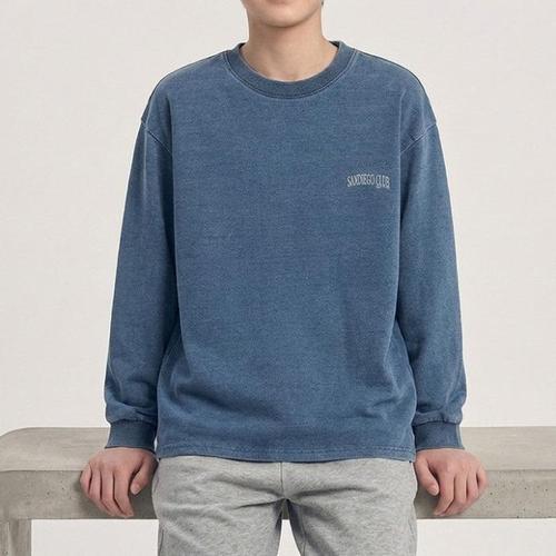 행텐틴즈 동백01 인디고 워시드 그래픽 티셔츠_더스티블루 14580-031-607-09-297(1)