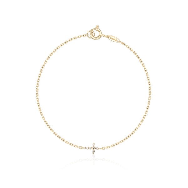 14k 다이아몬드 블렌드 크로스 팔찌 (14k골드) LCB06