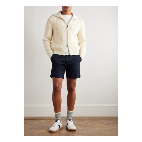 스트레이트 레그 플리츠 스트레치 코튼 트윌 쇼츠 46376663162880619