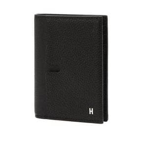 [H-아이덴티티] 블랙 소가죽 중지갑 HJWA6F060BK