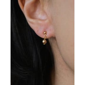 Choco pearl mini earring