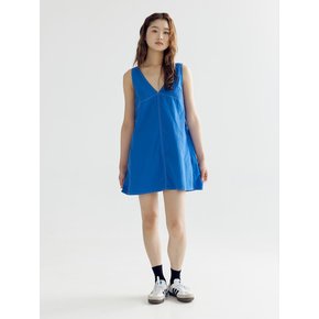 STITCH MINI DRESS - BLUE