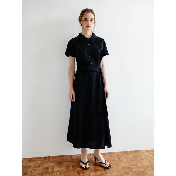 TIR TIE WAIST COLLAR DRESS_2COLORS