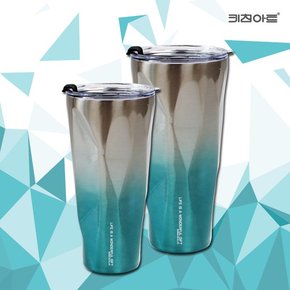 락 스텐레스 텀블러 2종B 오션블루600ml+오션블루900ml