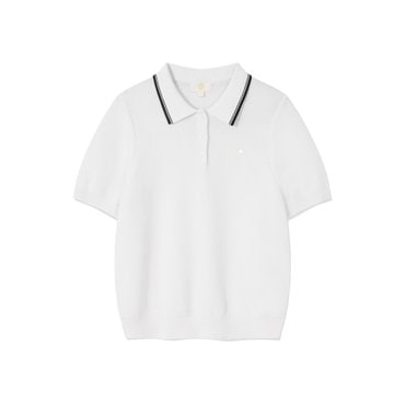 커버낫 우먼 카라 하프 니트 화이트 CO2502KT80WH
