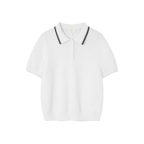 커버낫 우먼 카라 하프 니트 화이트 CO2502KT80WH