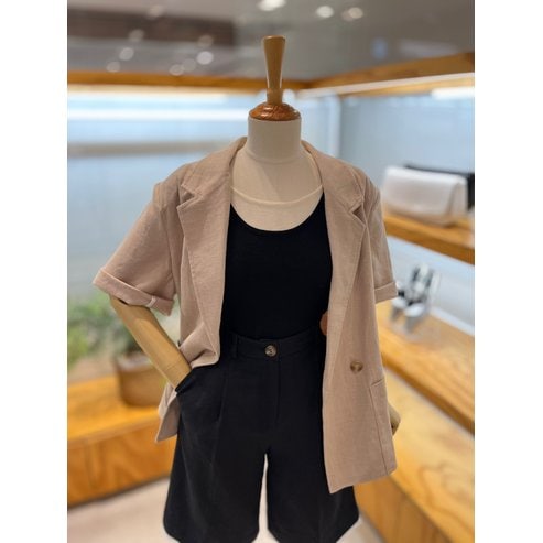 레코브 린넨 원버튼 셋업 반팔자켓(LC61D7JK522S)