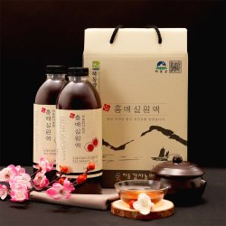 홍매실로 만든 매실원액,매실액,매실청 1000ml x2병