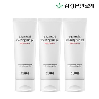 김정문알로에 큐어 마일드 수딩 선젤 선크림 60ml 3개