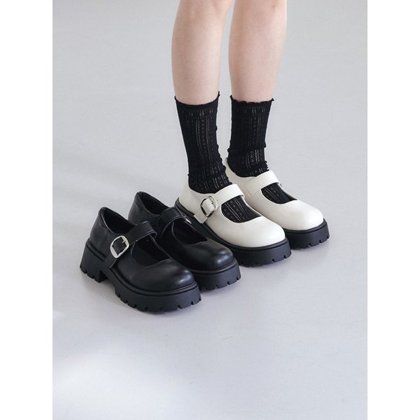 Round Mary Jane Chunky Loafer_5cm_2color