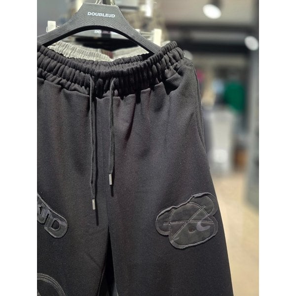 [시흥점] 패치자수 와이드 스트링팬츠(남여공용)/JGZZ80911BK