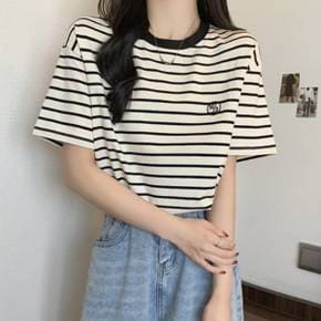 / NT316 캐주얼 데일리 스트라이프 티셔츠