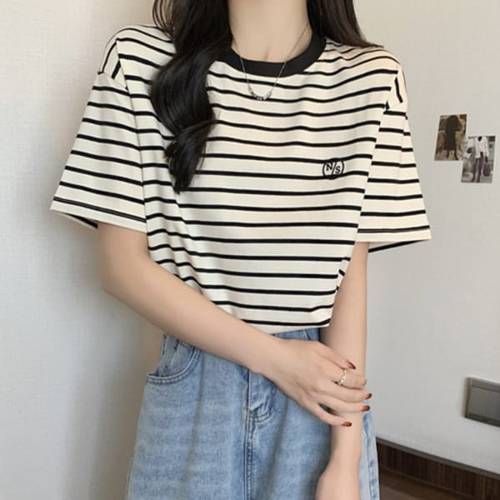나바바 / NT316 캐주얼 데일리 스트라이프 티셔츠