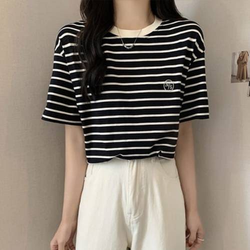 나바바 / NT316 캐주얼 데일리 스트라이프 티셔츠