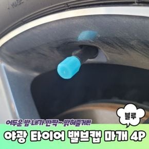 은플 야광 타이어 밸브캡 마개 야광타이어밸 4P 블루 X ( 5매입 )