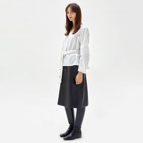 BELTED POPLIN TOP WHITE