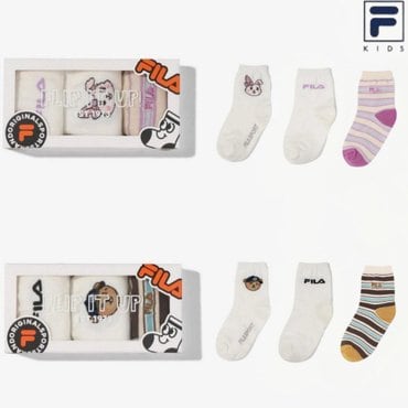 휠라키즈 ●25 휠라키즈  장목 번들 선물팩 (3pack) 2종 택1 (FK253SZ07X001)