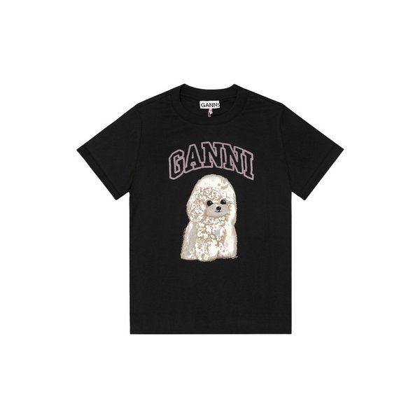 T4239 252 푸들 로고 프린트 베이비 핏 여성 반팔티