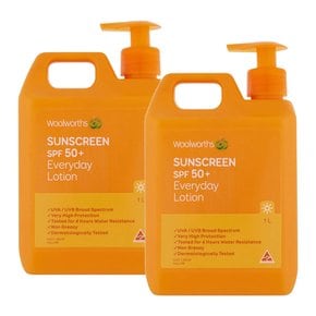 Woolworths 울월스 선스크린 에브리데이 로션 자외선 차단제 대용량 SPF 50 1L 2팩