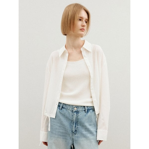 크링클 스트링 셔츠_WHITE