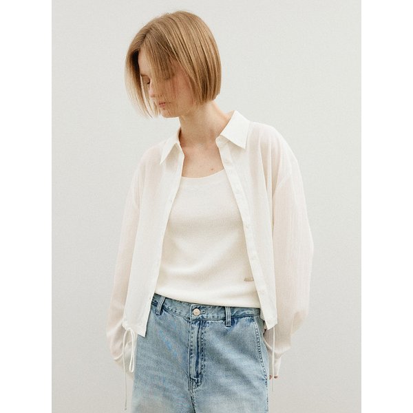 크링클 스트링 셔츠_WHITE