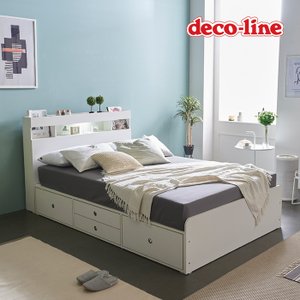 데코라인 코넬 피카 LED 더블 수납 침대+독립40T매트 DKN085C