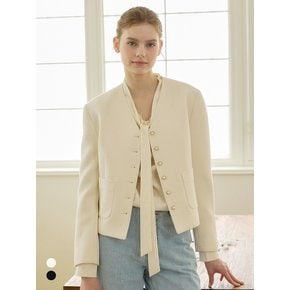 V-neck Tweed Jacket - 2Color