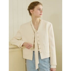 V-neck Tweed Jacket - 2Color