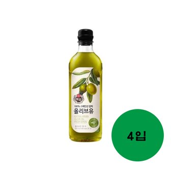  백설 올리브유 900ml 4개